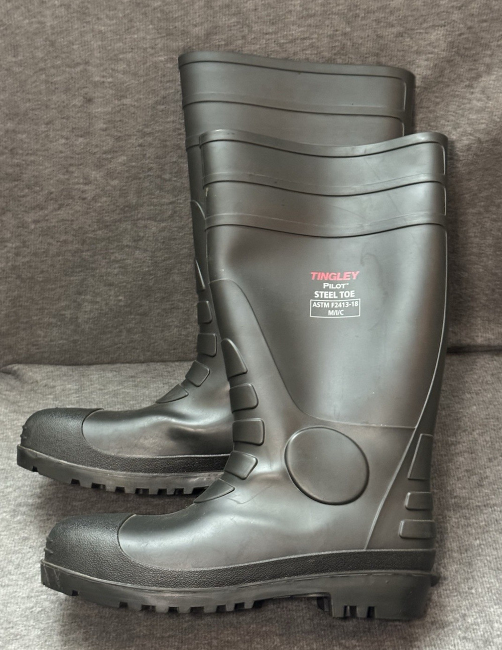 Tingley - Pilot ASTM F2413-18 M/I/C - Steel Toe Rubber Boots - Black 15" Size 12